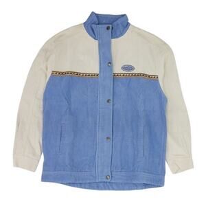 NWT Billabong Womens Retro Corduroy Jacket shirt Blue/White Medium
